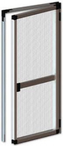 Plasa tantari cu profil dublu pentru usa PVC si aluminiu, alb, maro, gri, imitatii lemn, dimensiuni standard