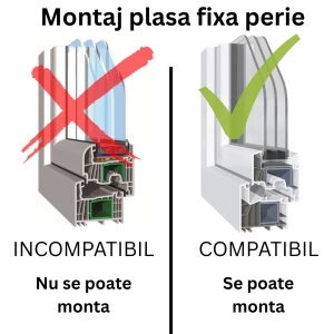Plasa tantari FIXA cu perie, NOVA, Imitatie lemn, montaj in toc interior, Infoliere Renolit - Img 4