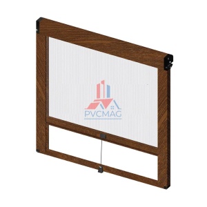 Plasa tantari tip RULOU, NOVA, Infoliere STEJAR AURIU, pregaurita pentru prindere in colturi, caseta profil 40 mm