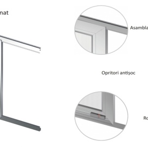 Plasa tantari usa GLISANTA - NOVA, MARO DESCHIS RAL 8014 MAT, 1 CANAT, actionare orizontala - Img 10