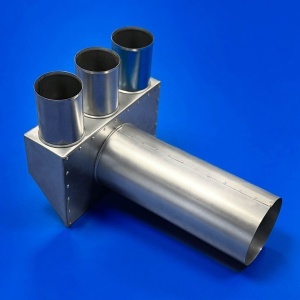 Plenum neizolat plat, racorduri mama, 3x90, racord valva DN125 - Img 3