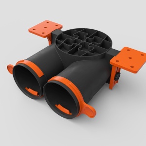 Plenum ventilatie ERGOVENT AERO-PRO SLIM BOX 2x75, racord D125