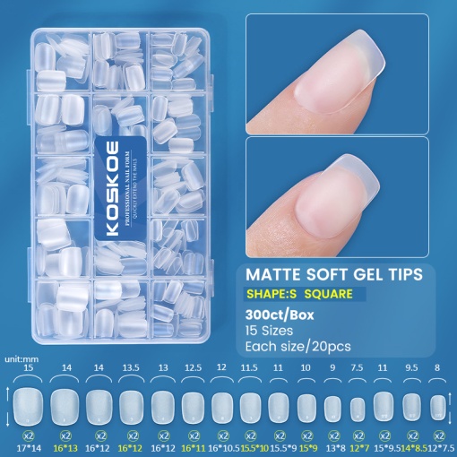 Tipsuri Unghii Soft Gel KOSKOE -1 Square