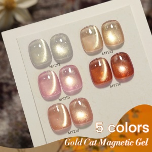 Oja Born Pretty Fall Winter Champagne Gold Cat Magnetic Gel - Img 2