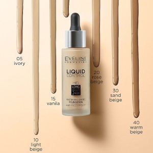 Fond de Ten Liquid Control HD Long Lasting 24h, Eveline Cosmetics -Light Vanilla