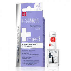 Tratament unghii Eveline de refacere, 12 ml, MED+ Overnight Nail Mask