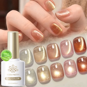 Oja Born Pretty Fall Winter Champagne Gold Cat Magnetic Gel - Img 3