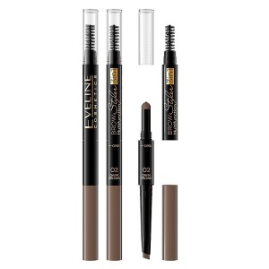 Creion de sprancene 3 in 1 Eveline Cosmetics - 02 dark brown