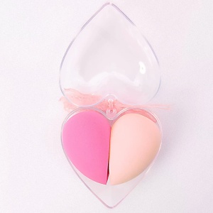 Bureti Machiaj Beauty Blender Set 2 Buc in Cutie Forma de Inima - Img 2
