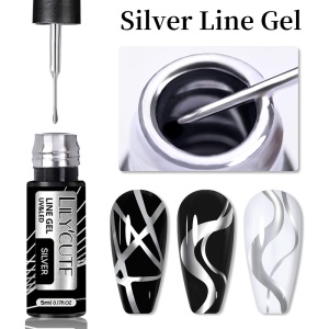 Lily Cute Line Gel Siver-Gel Pentru Designuri Precise 5 ml - Img 1