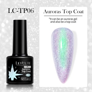 Top Coat Auroras 2 în 1 Lily Cute LC-TP06 - Img 1