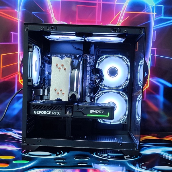 Calculator Gaming Intel Raptor Lake Refresh, Core i5 14400F, 32GB DDR4, NVME 512GB+ SSD 2TB, video Gainward GeForce RTX 5060 Ti Ghost 8GB GDDR7 128-bit DLSS 4.0, telecomanda ARGB - Img 2
