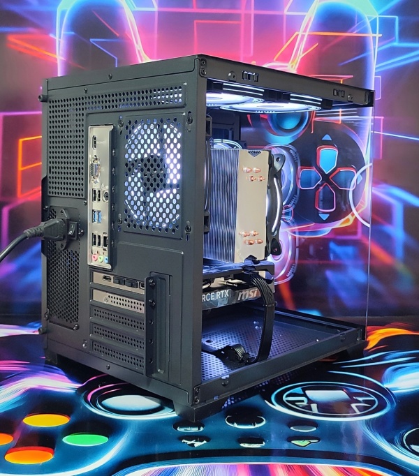 Calculator Gaming Intel Raptor Lake Refresh, Core i5 14400F, 32GB DDR4, NVME 512GB+ HDD 1TB, video MSI VENTUS 2X OC GeForce RTX 5060 8GB GDDR7 DLSS4, telecomanda ARGB - Img 4
