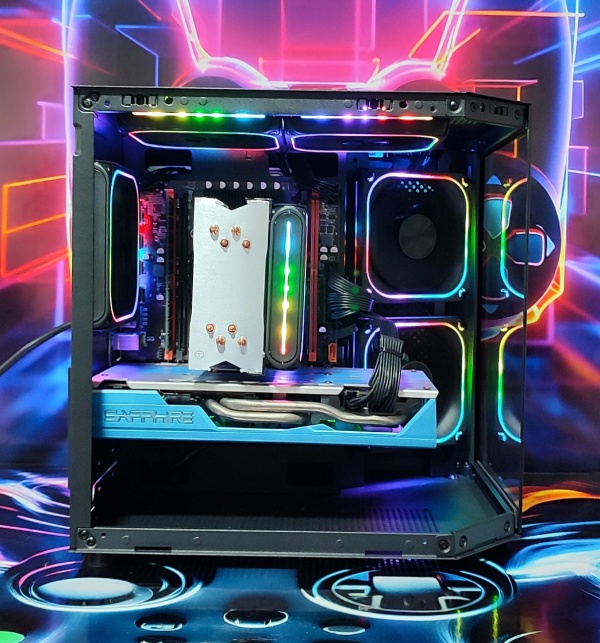 Calculator Gaming Xeon E5-2698 V3( PESTE i7 9700), 32GB DDR4, NVME 256GB + 500GB HDD, video Sapphire Radeon RX 580 NITRO+ 8GB GDDR5 256-bit Special Edition, ARGB - Img 2