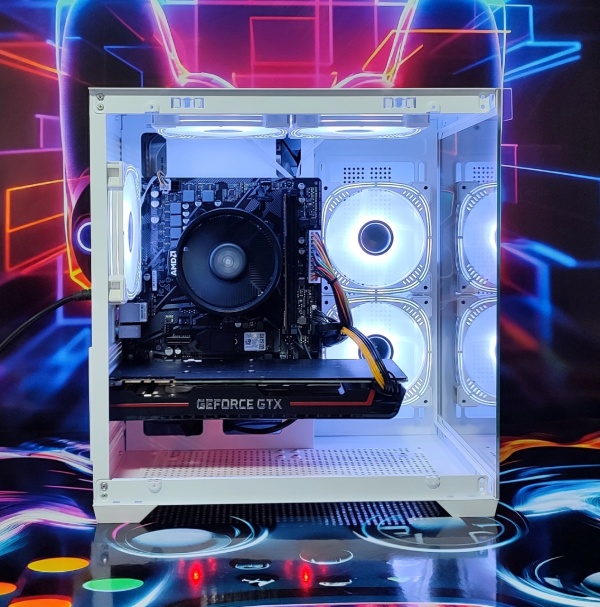 ARES - Calculator Gaming AMD Ryzen 5 5500, 16GB DDR4, NVME 512GB + 1TB HDD, video NVidia GeForce GTX 1080 8GB GDDR5X 256-bit, Telecomanda ARGB - Img 3