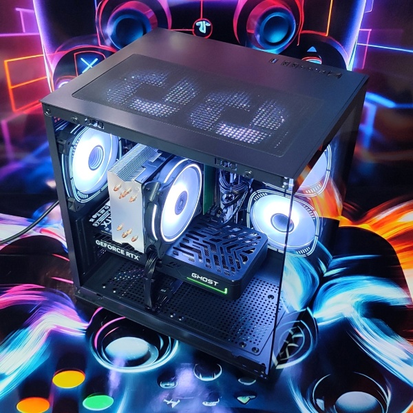 Calculator Gaming Intel Raptor Lake Refresh, Core i5 14400F, 16GB DDR5, NVME 512GB+ SSD 2TB, video Gainward GeForce RTX 5060 Ti Ghost 8GB GDDR7 128-bit DLSS 4.0, telecomanda ARGB - Img 3