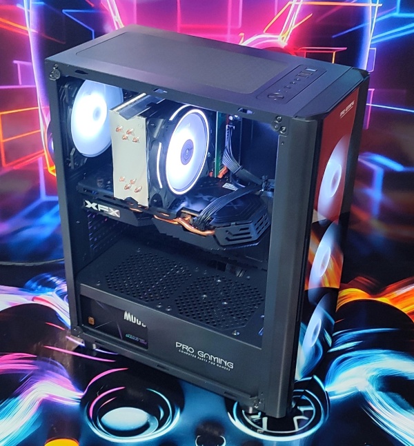 Calculator Gaming Xeon E5-2680 V4( PESTE i7 8700), 16GB DDR4, NVME 256GB + 500GB HDD, video XFX Radeon RX 580 GTS XXX Edition 8GB GDDR5 256-bit, Telecomanda ARGB - Img 2
