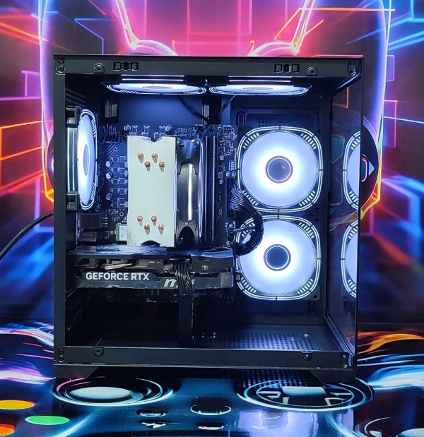 Calculator Gaming Intel Raptor Lake Refresh, Core i5 14400F, 32GB DDR4, NVME 512GB+ HDD 1TB, video MSI VENTUS 2X OC GeForce RTX 5060 8GB GDDR7 DLSS4, telecomanda ARGB - Img 2