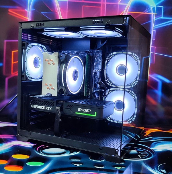 Calculator Gaming Intel Raptor Lake Refresh, Core i5 14400F, 32GB DDR4, NVME 1TB, video Gainward GeForce RTX 5060 Ti Ghost 8GB GDDR7 128-bit DLSS 4.0, telecomanda ARGB - Img 2