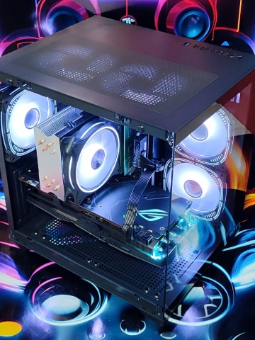 Calculator Gaming Intel Coffee Lake Core i7 9700, 32GB DDR4, SSD NVME 512GB + 1TB HDD, video ASUS Radeon RX 5700 XT ROG STRIX GAMING O8G 8GB GDDR6 256-bit, Telecomanda ARGB