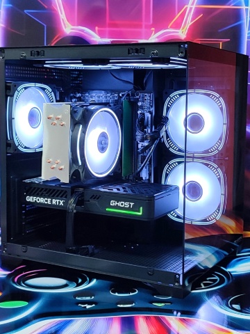 Calculator Gaming Intel Raptor Lake Refresh, Core i5 14400F, 16GB DDR5, NVME 512GB+ SSD 2TB, video Gainward GeForce RTX 5060 Ti Ghost 8GB GDDR7 128-bit DLSS 4.0, telecomanda ARGB