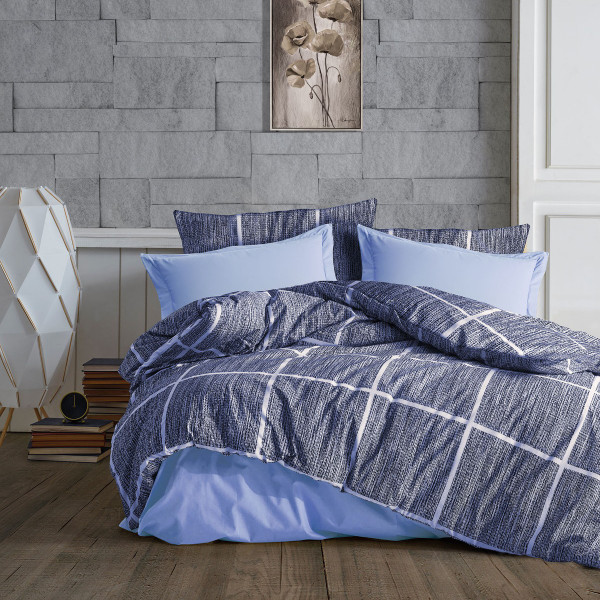 Pamučna posteljina - Mille Notti Blue Square