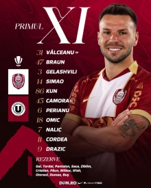 Tricou visiniu purtat in meci CFR Cluj - U Cluj din 8.10.2026