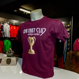 Tricou bumbac visiniu CFR Cluj - Cupa Romaniei 2025 - Img 2