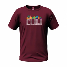 Tricou bumbac visiniu CLUJ - Img 2