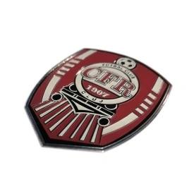Emblema adeziva CFR CLUJ din aluminiu embosat + carton cu AUTOGRAF - Img 4