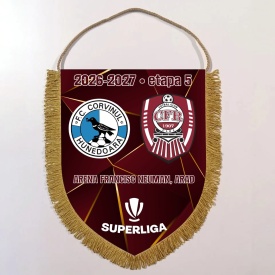 Fanion oficial Corvinul Hunedoara - CFR Cluj - Superliga 2026-2027