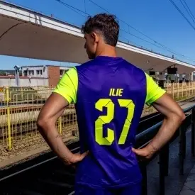 Tricou oficial CFR Cluj - Nike violet+ galben neon - 2025-2026 + emblema oficiala de Superliga - Img 5
