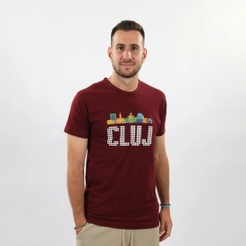 Tricou bumbac visiniu CLUJ