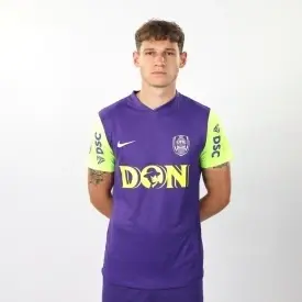 Tricou oficial CFR Cluj - Nike violet+ galben neon - 2025-2026 + emblema oficiala de Superliga - Img 2