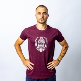 Tricou visiniu bumbac logo mare CFR 1907 Cluj