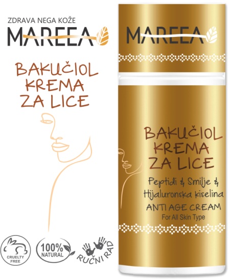 PRIRODNA KREMA SA SMILJEM, BAKUČIOLOM ( PRIRODNI RETINOL ), PEPTIDIMA I HIJALURONSKOM KISELINOM 50ML - Img 2