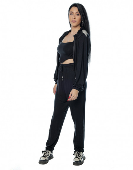Trening bumbac negru 3 piese