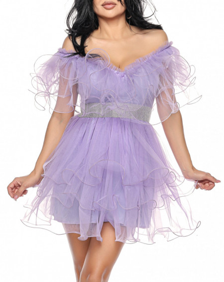 Rochie scurta tulle lila V