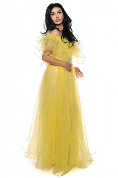 Rochie lunga tulle galben V