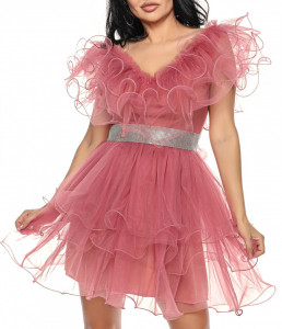 Rochie scurta tulle plamaniu V