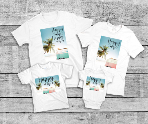 Set tricouri Happy wife, happy life