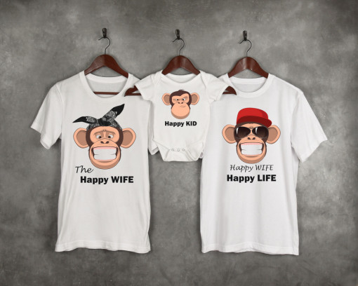Set tricouri Happy wife, happy life 2