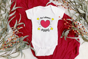 Body Bebe Personalizat Te iubesc, mami