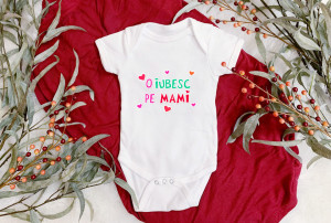 Body Bebe Personalizat O iubesc pe mami