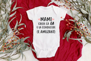 Body Bebe Personalizat Mami conduce