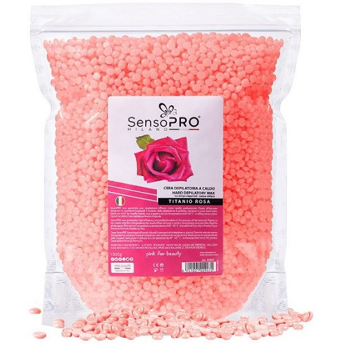 Ceara epilat elastica, granule, SensoPro, Trandafir, 1000 g - 1 | YEO