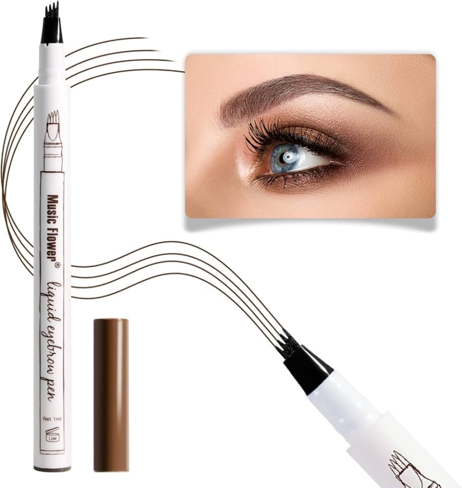 Creion Sprancene cu efect Microblading, Makeup, Fine Sketch Tattoo, Coffee