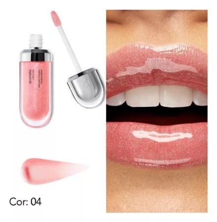 Luciu de buze stralucitor, Kiko Milano, 3D Hydra Lipgloss, 04 Pearly Peach Rose, 6.5 ml - 1 | YEO