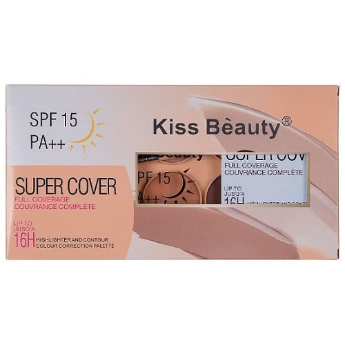 Paleta corectoare iluminator si contur, Kiss Beauty, Super Cover, 01 - 2 | YEO