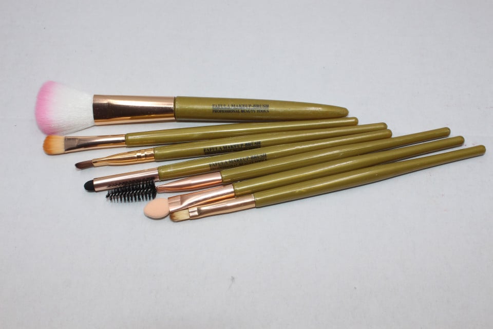 Pensule machiaj, Makeup Brush, 7 pensule, Verde - 2 | YEO